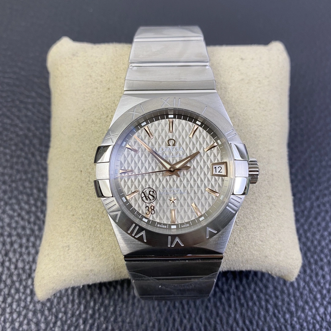 CBD Factory Omega Constellation Co-Axial 38mm Steel & Sedna Accents (123.10.38.21.02.002) 1:1 Super Clone -DD8500 Movement Neat 318